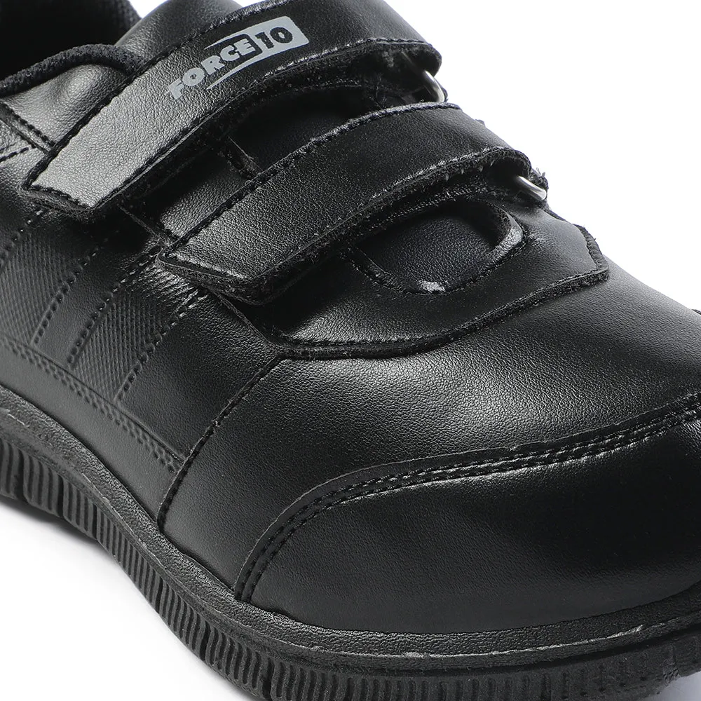 Force 10 Black Non Lacing Uniform School Shoes For Kids GOLA-SCHV By Liberty