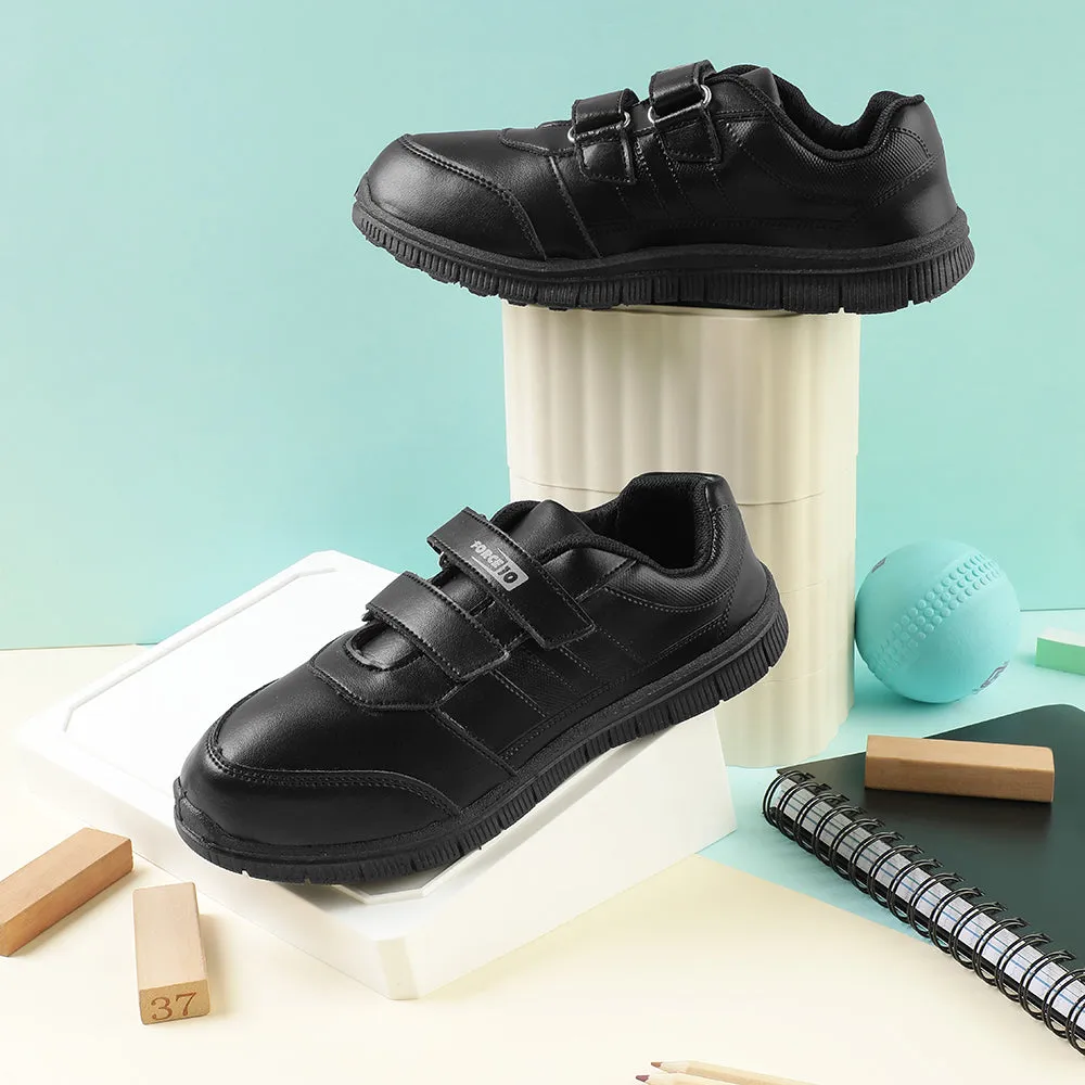 Force 10 Black Non Lacing Uniform School Shoes For Kids GOLA-SCHV By Liberty
