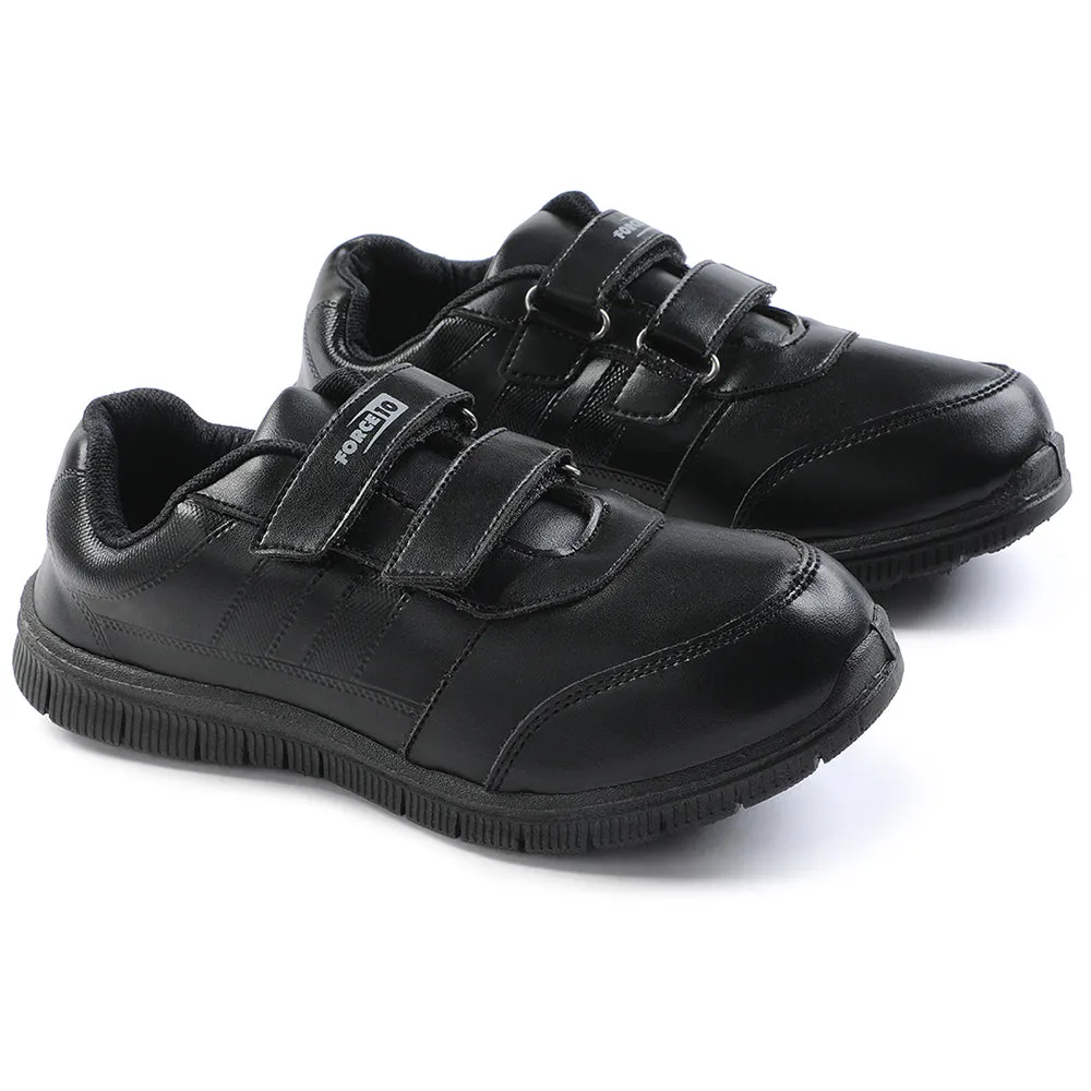 Force 10 Black Non Lacing Uniform School Shoes For Kids GOLA-SCHV By Liberty