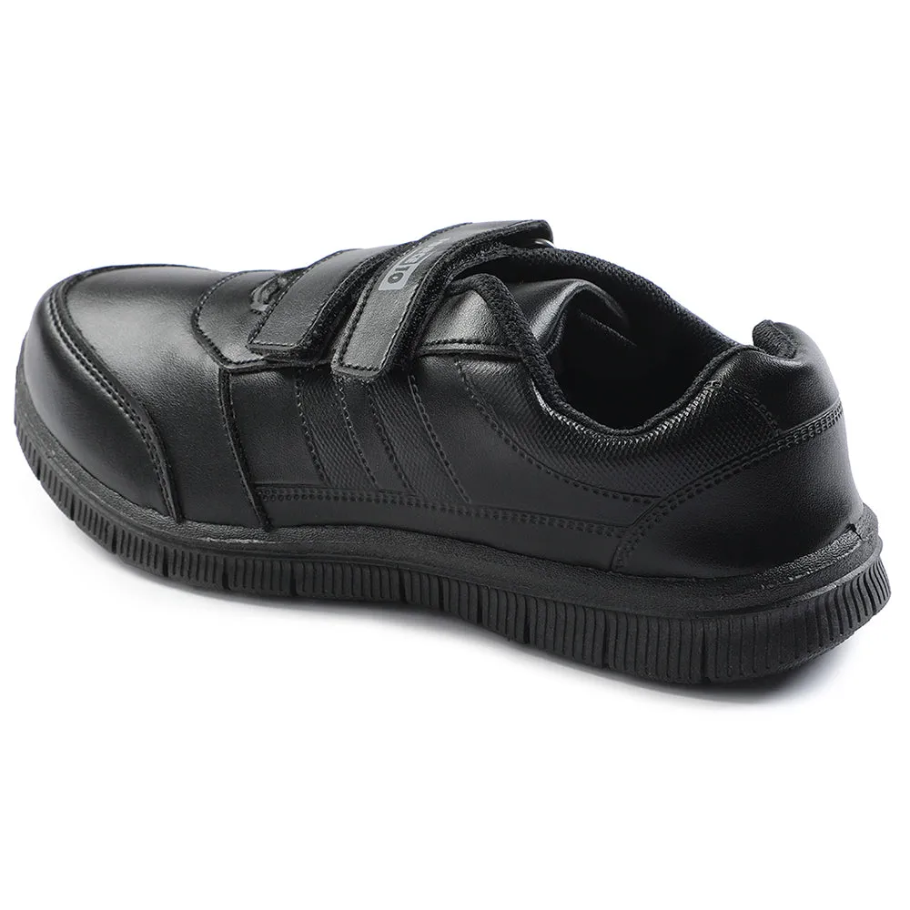 Force 10 Black Non Lacing Uniform School Shoes For Kids GOLA-SCHV By Liberty