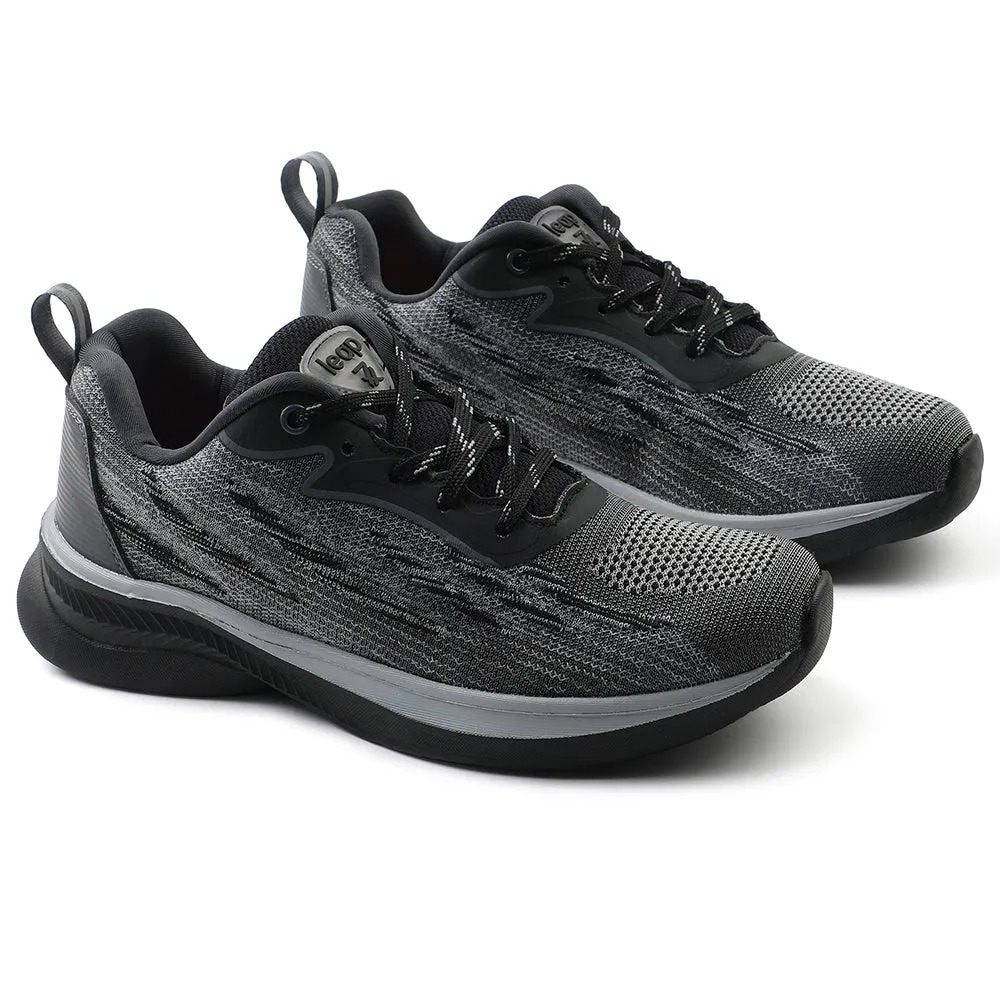 Leap7x Black Sports Lacing Running Shoes For Women MANTIS By Liberty
