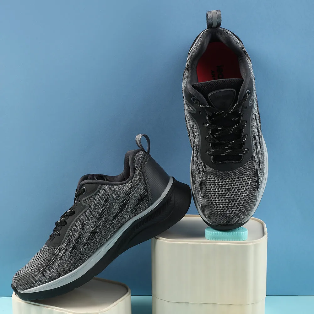 Leap7x Black Sports Lacing Running Shoes For Women MANTIS By Liberty