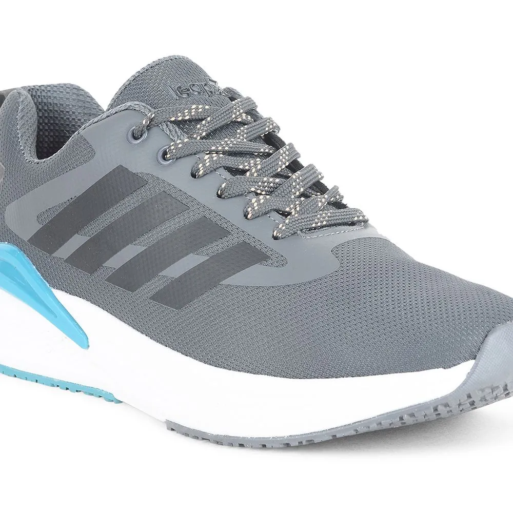 Leap7x Grey Sports Lacing Running Shoes For Men CAPSICO-1 By Liberty