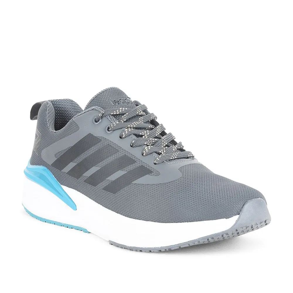 Leap7x Grey Sports Lacing Running Shoes For Men CAPSICO-1 By Liberty