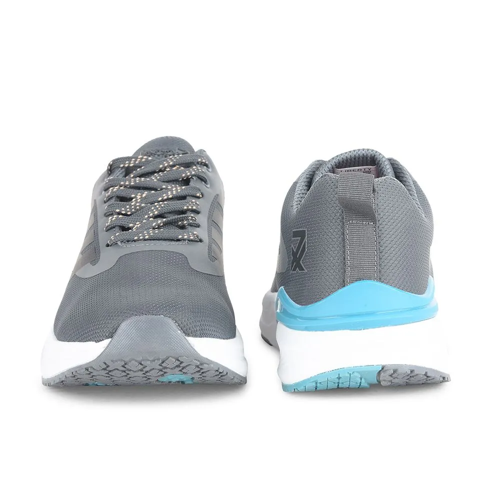 Leap7x Grey Sports Lacing Running Shoes For Men CAPSICO-1 By Liberty