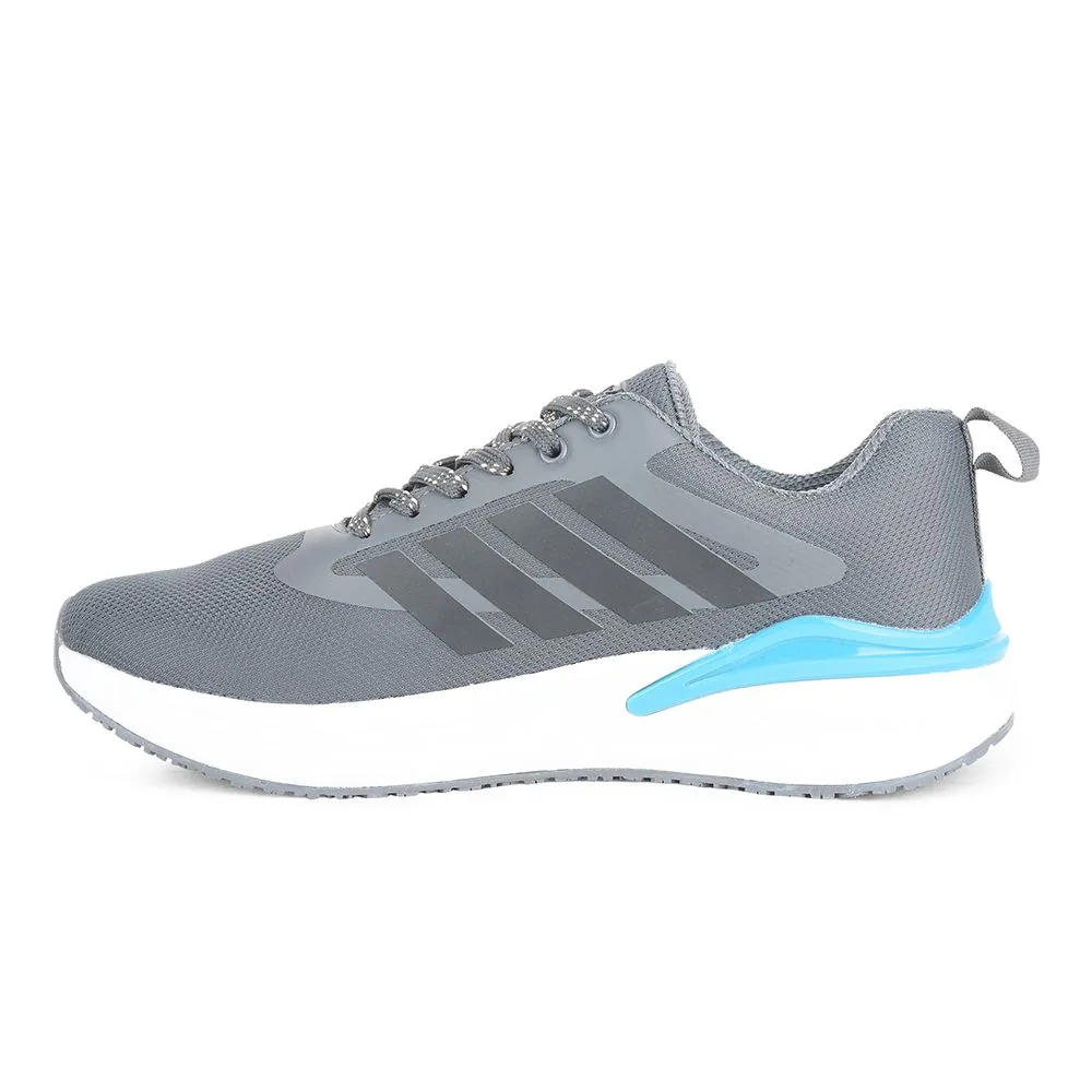 Leap7x Grey Sports Lacing Running Shoes For Men CAPSICO-1 By Liberty