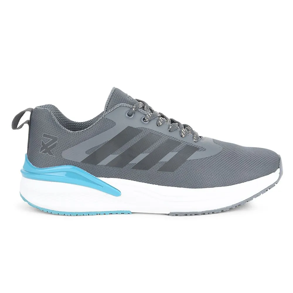 Leap7x Grey Sports Lacing Running Shoes For Men CAPSICO-1 By Liberty