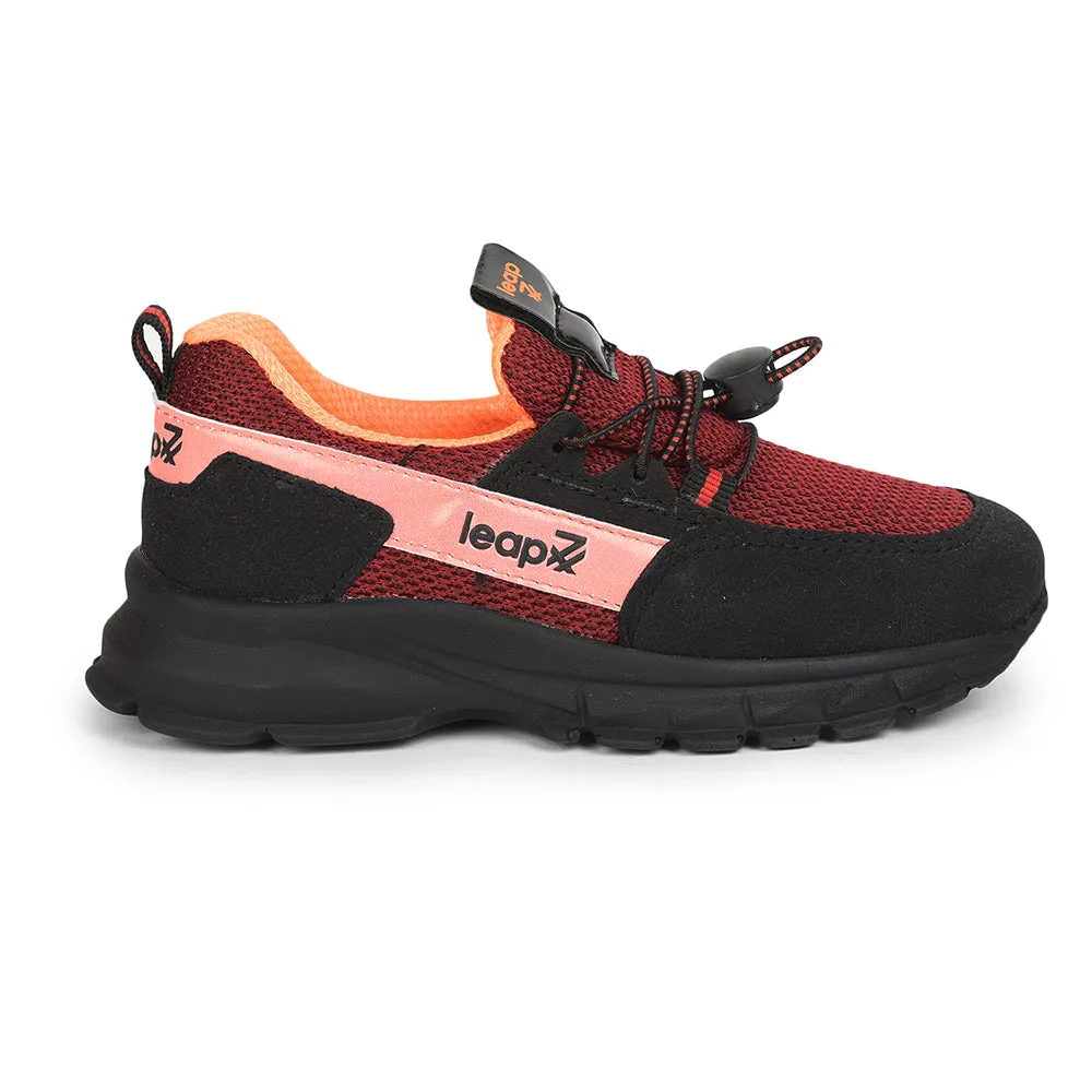 Leap7x Lacing Casual Shoes For Kids (Black) JEEVA-05 By Liberty