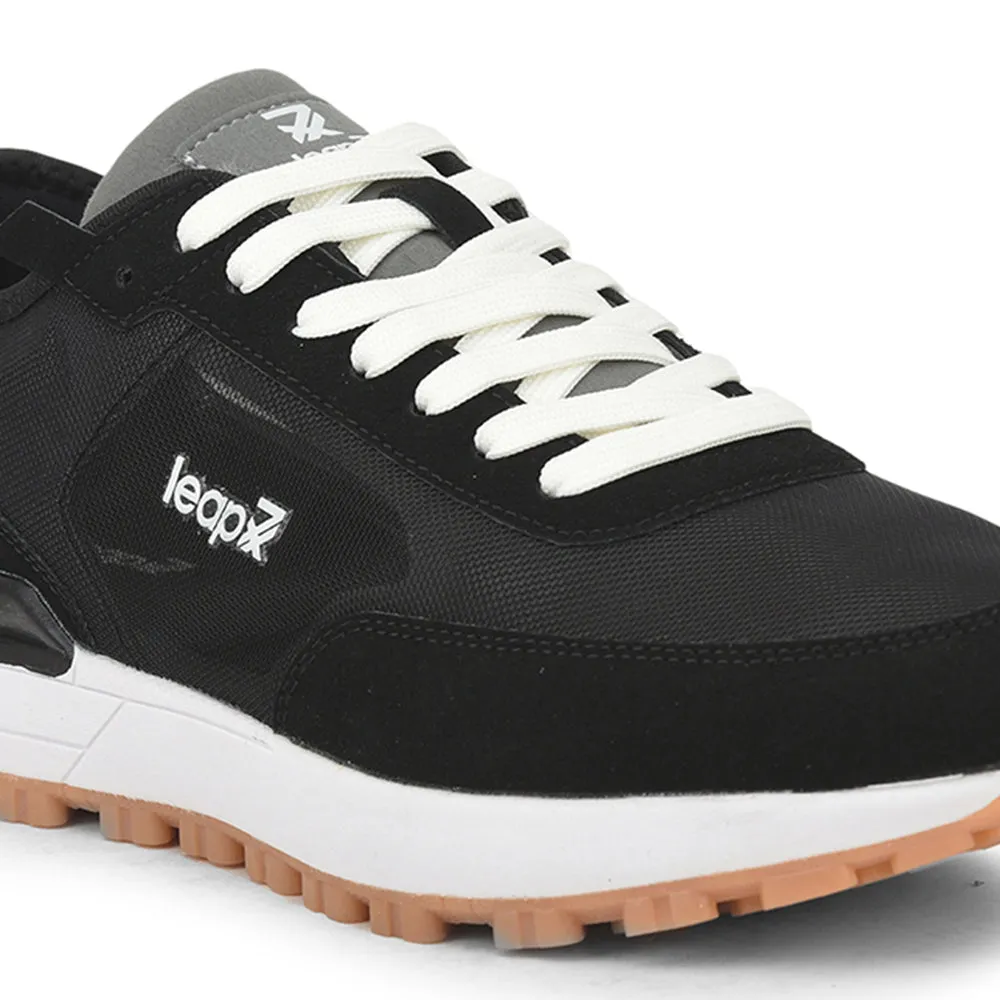 Leap7x Sports Lacing Running Shoes For Men (Black) XL-TG-03 By Liberty