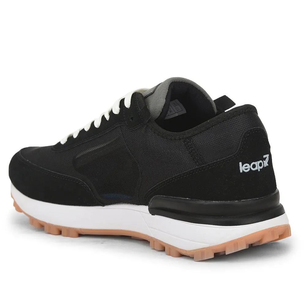 Leap7x Sports Lacing Running Shoes For Men (Black) XL-TG-03 By Liberty