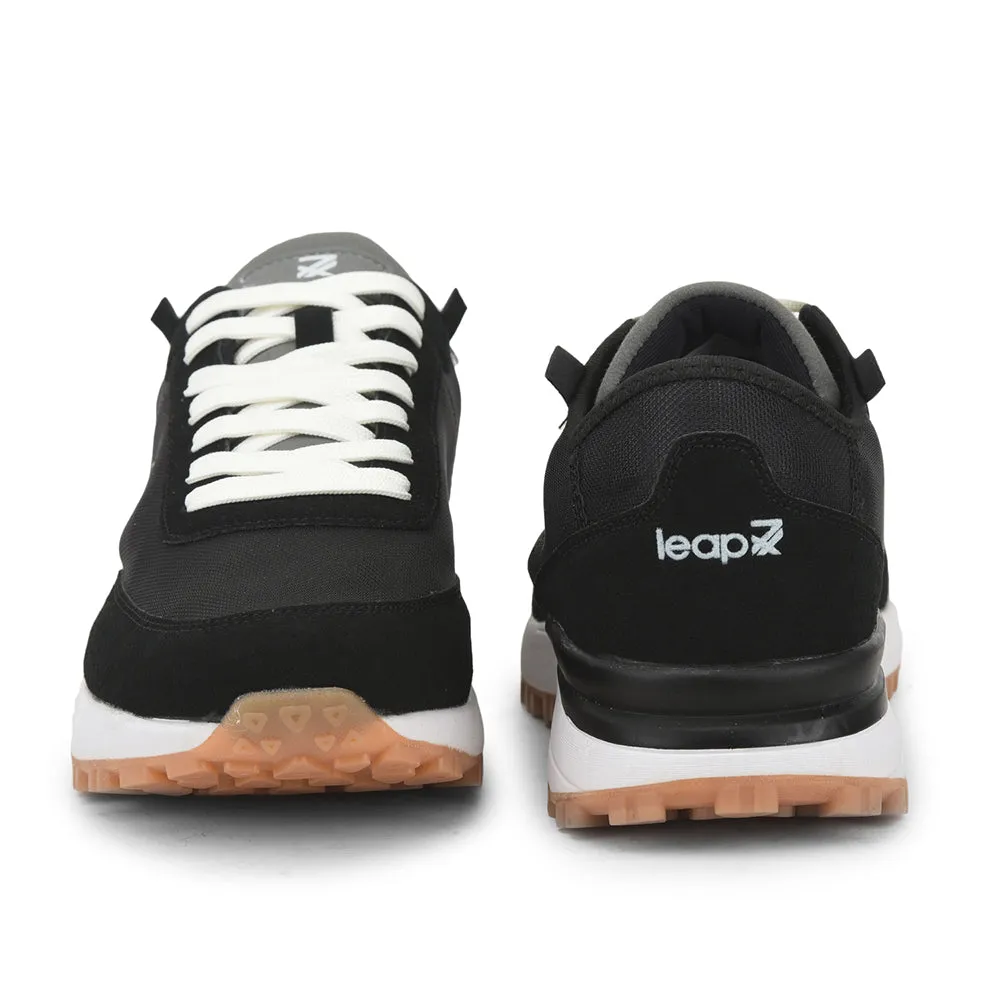 Leap7x Sports Lacing Running Shoes For Men (Black) XL-TG-03 By Liberty