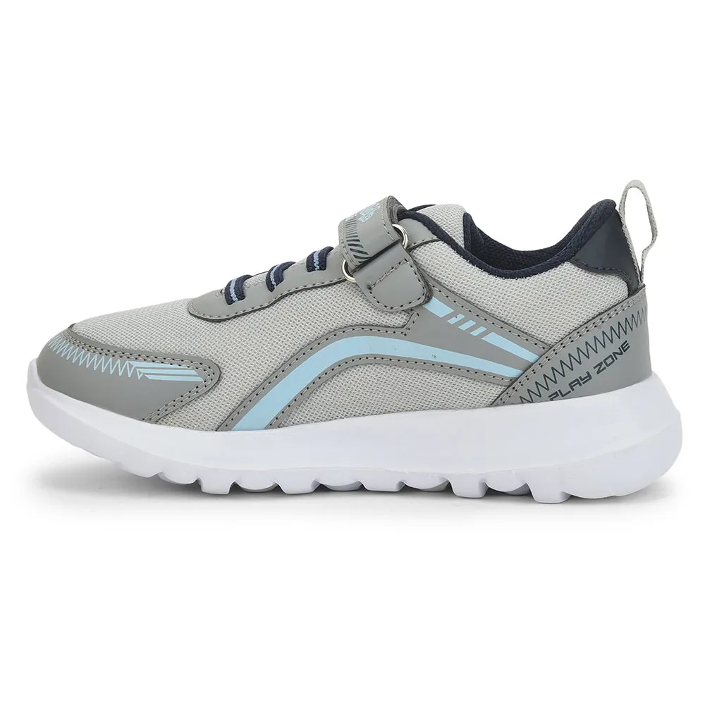 Lucy & Luke (Grey) Casual Non Lacing Shoes For Kids ZEAL By Liberty
