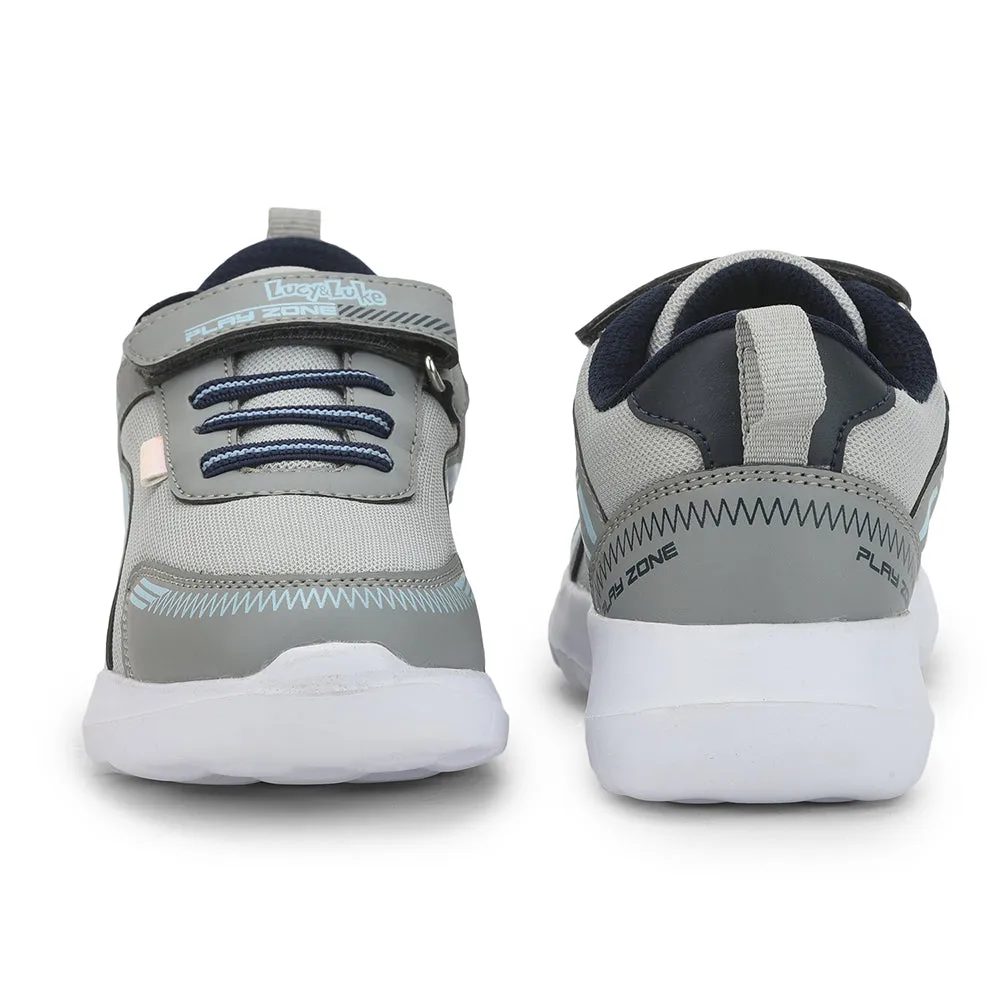 Lucy & Luke (Grey) Casual Non Lacing Shoes For Kids ZEAL By Liberty