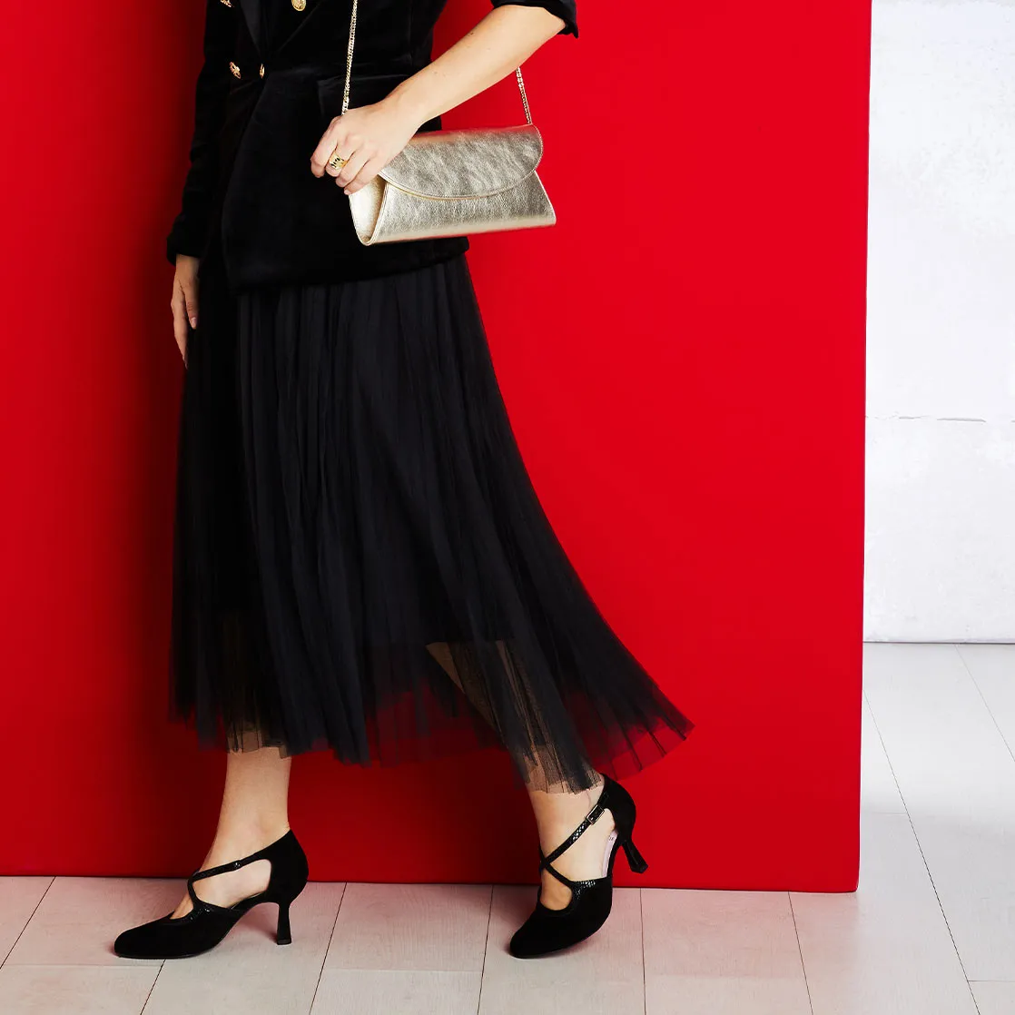 Meredith: Black Suede & Snake Print Leather