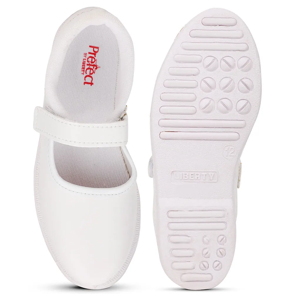 Prefect White Ballerina Dress School Shoes For Kids S/GIRL(V) By Liberty