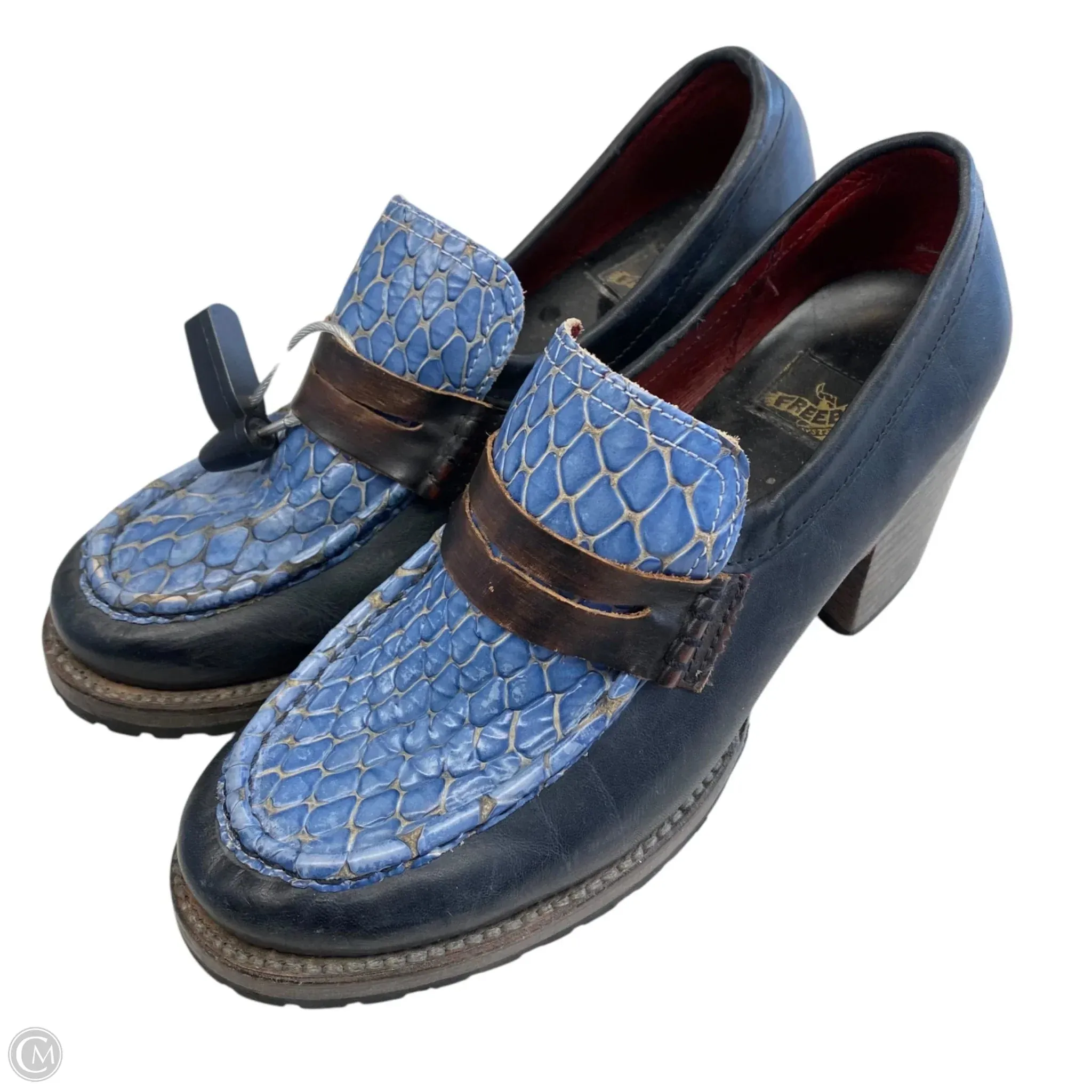 Shoes Designer By Freebird In Black & Blue, Size: 8