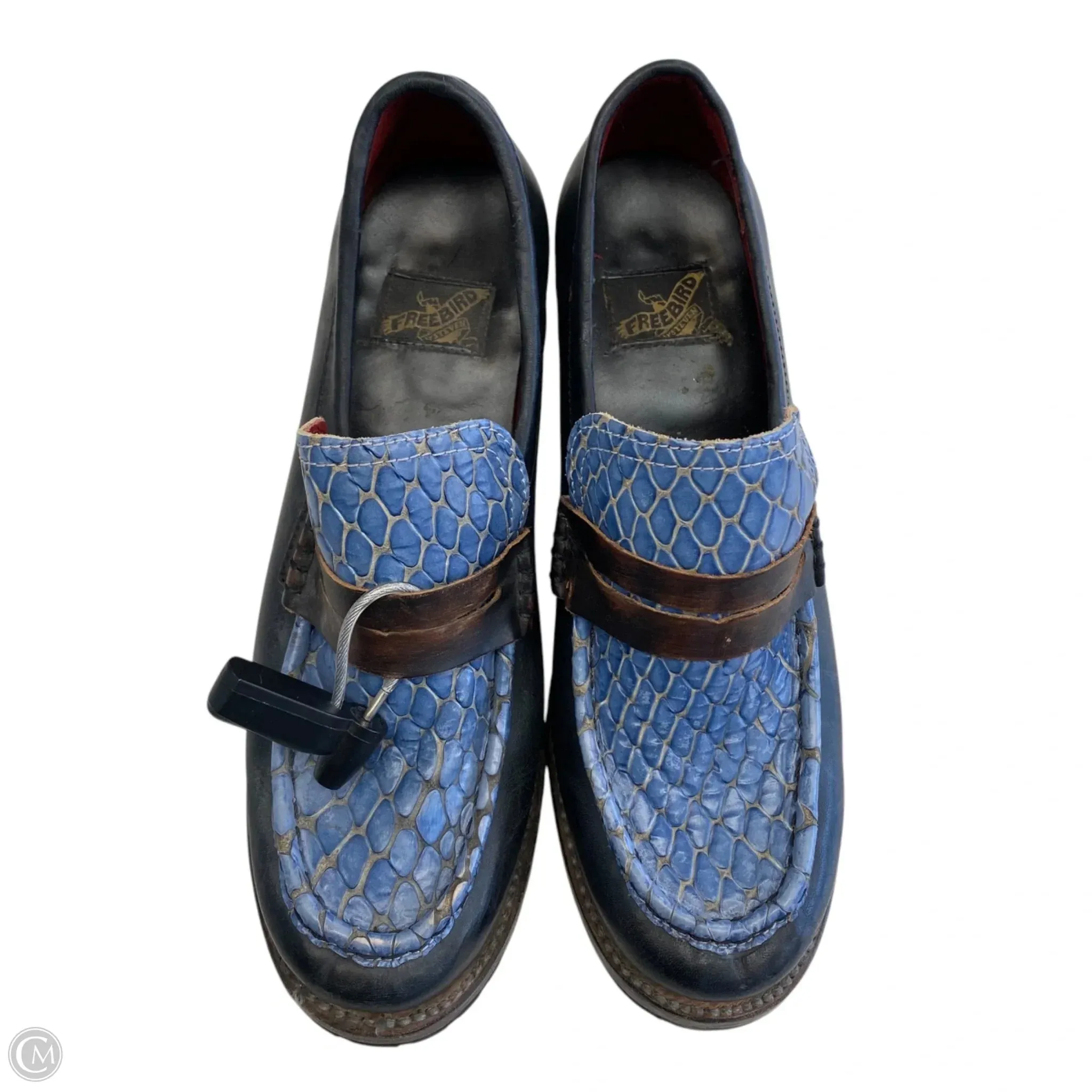 Shoes Designer By Freebird In Black & Blue, Size: 8