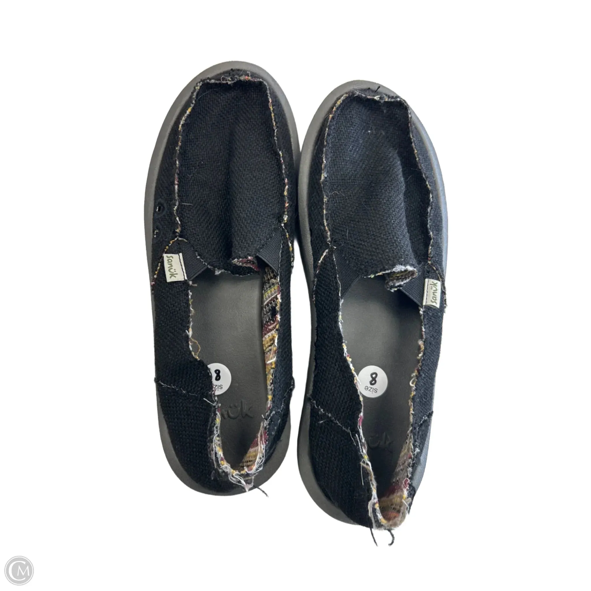 Shoes Flats By Sanuk In Black, Size: 8