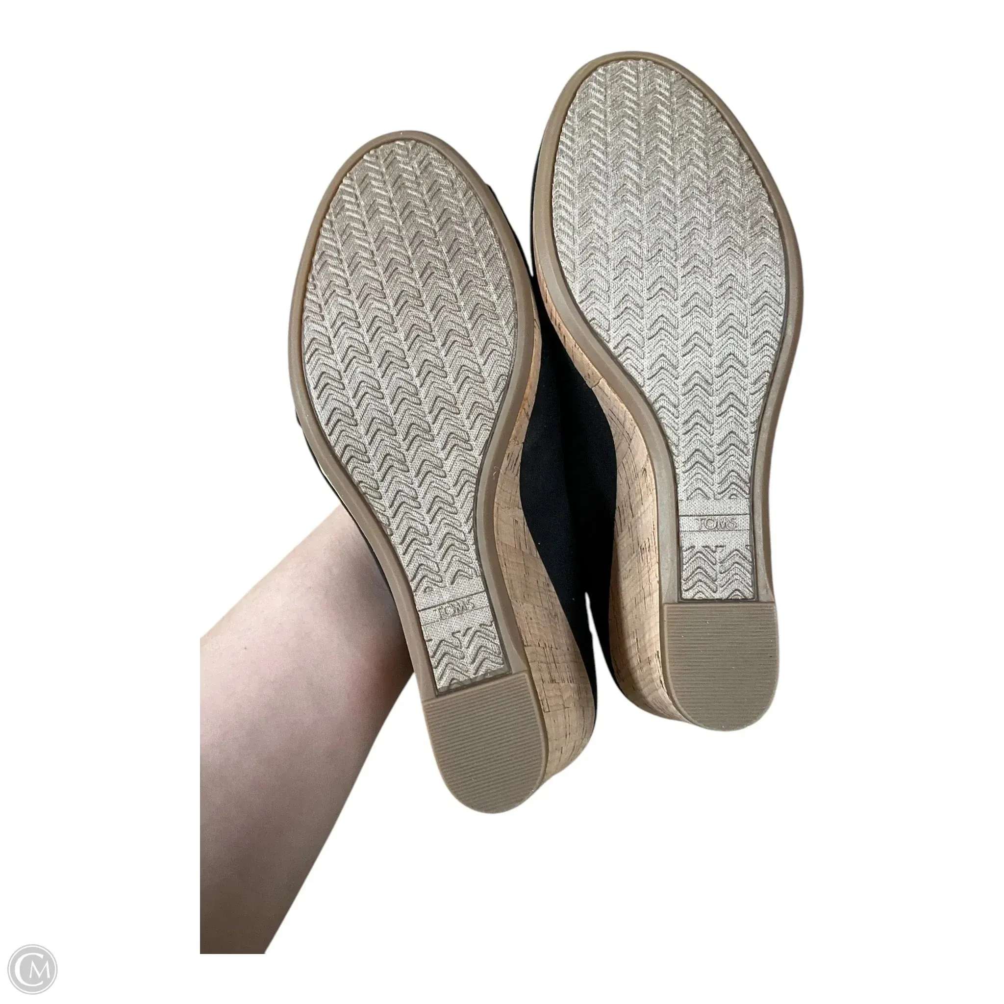 Shoes Heels Wedge By Toms In Black, Size: 7.5