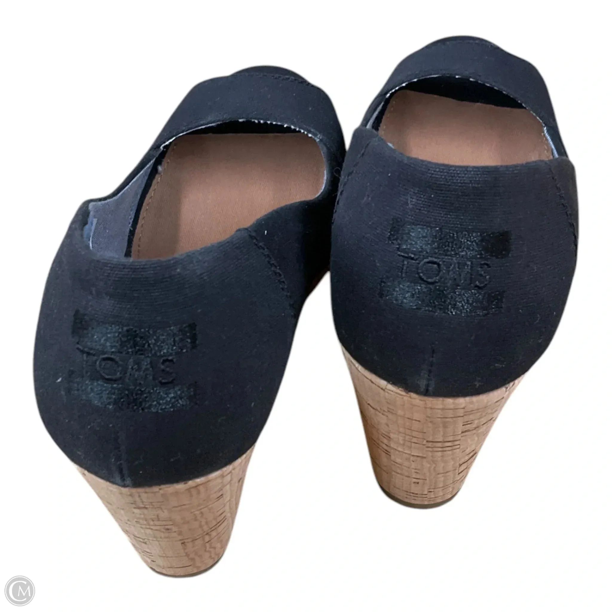 Shoes Heels Wedge By Toms In Black, Size: 7.5